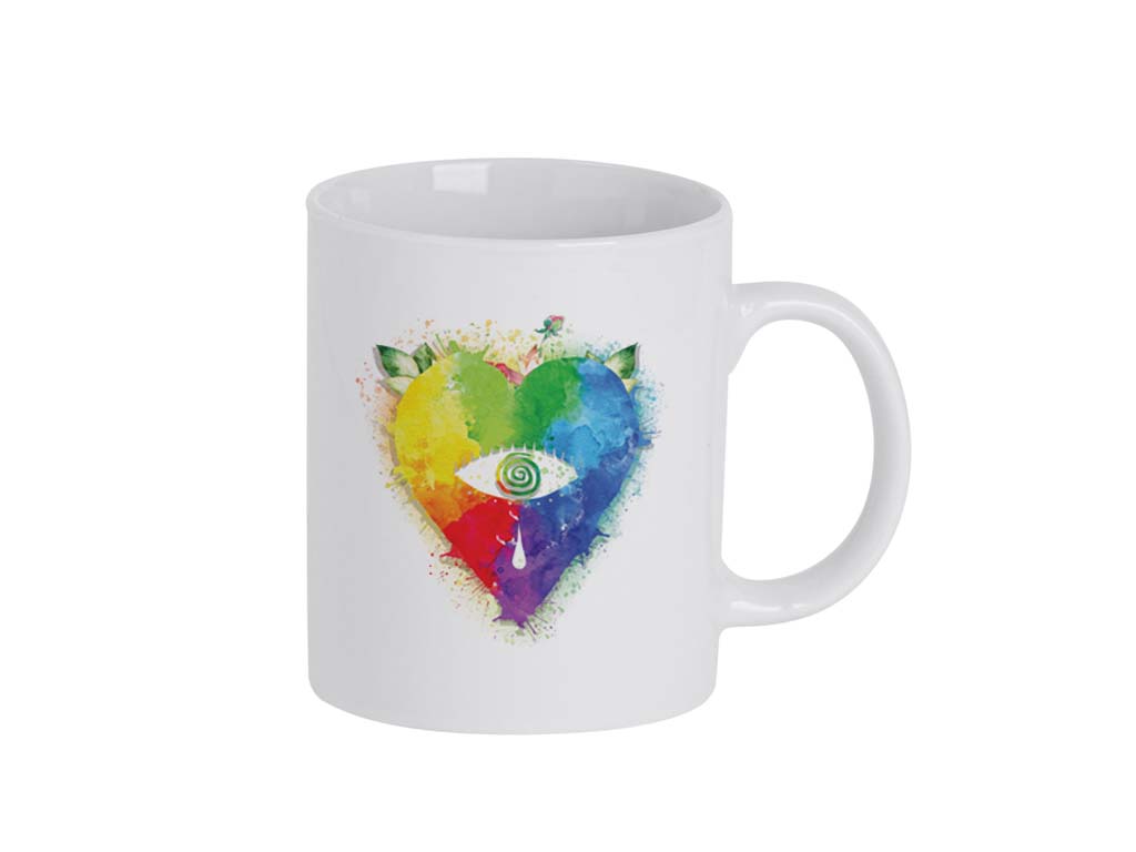 Kovic White Multicoloured Heart Mug